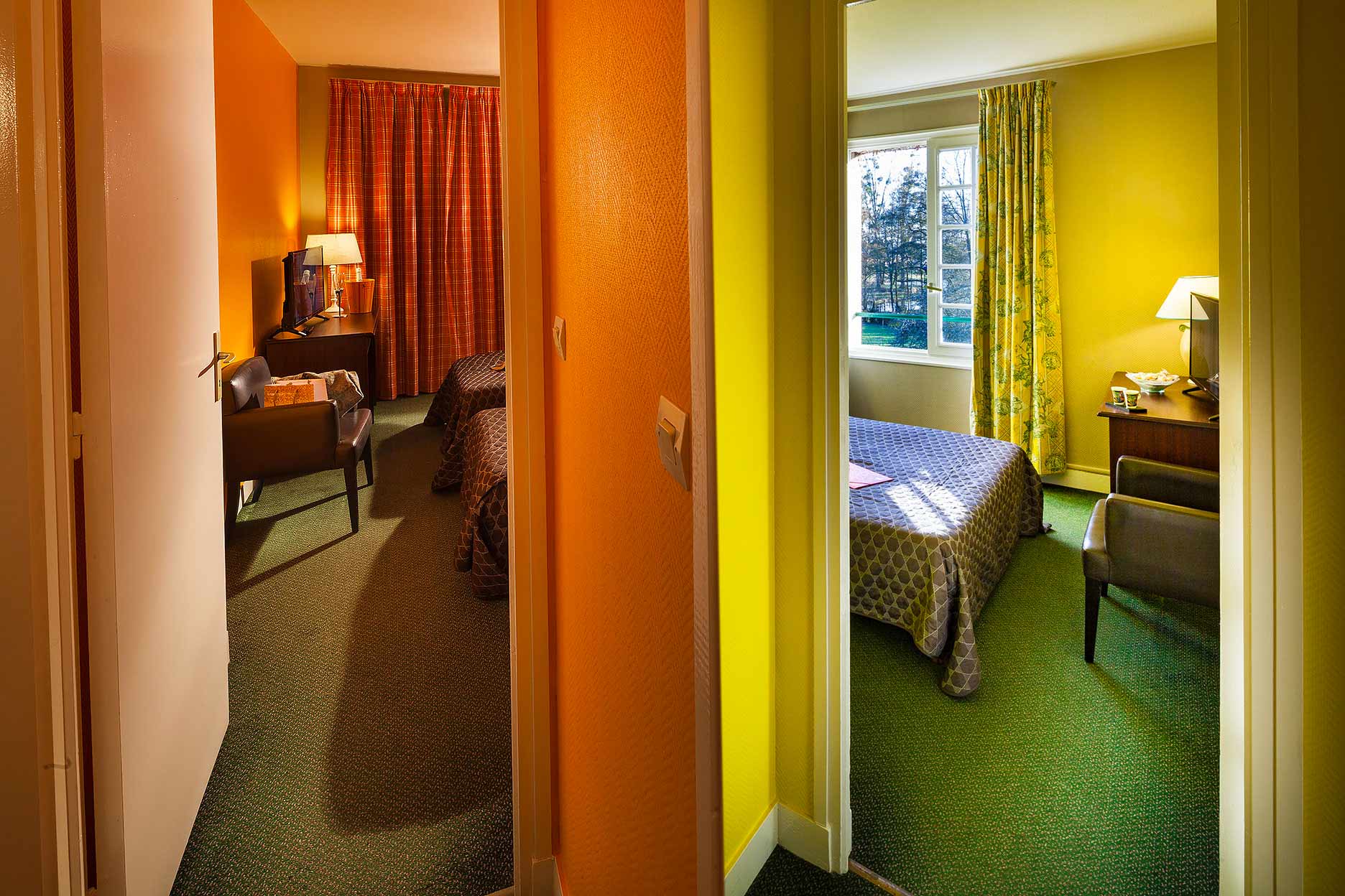 Intérieur de la chambre d'hôte Agrume.